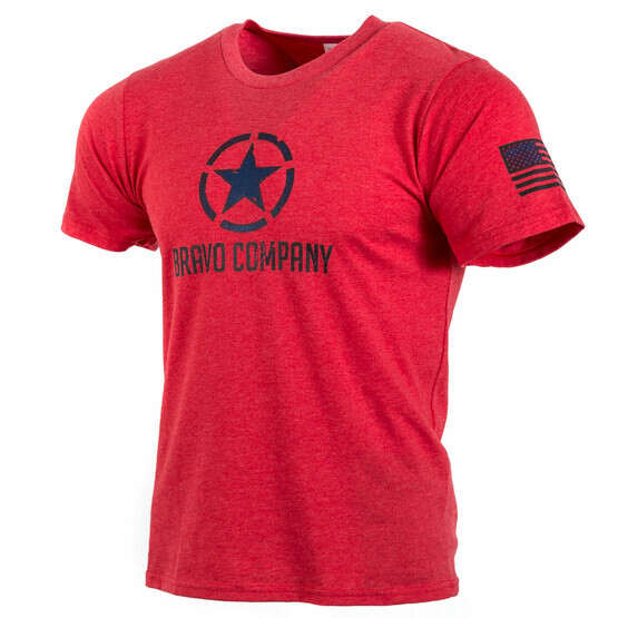 Bravo company star shirt in red from front